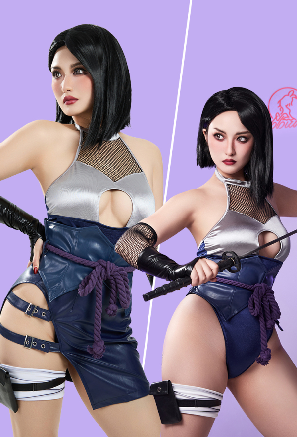 Women Ninja Derivative Sexy Lingerie Costume - Cutout Bodysuit and Skirt  with Sleeves and Waist Rope Cosplay | Top Quality Lingerie for Sale
