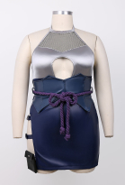 Plus Size Ninja Derivative Sexy Lingerie Set Spliced ​​Bodysuit with Skirt and Waist Shaper