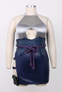 Plus Size Ninja Derivative Sexy Lingerie Set Spliced ​​Bodysuit with Skirt and Waist Shaper