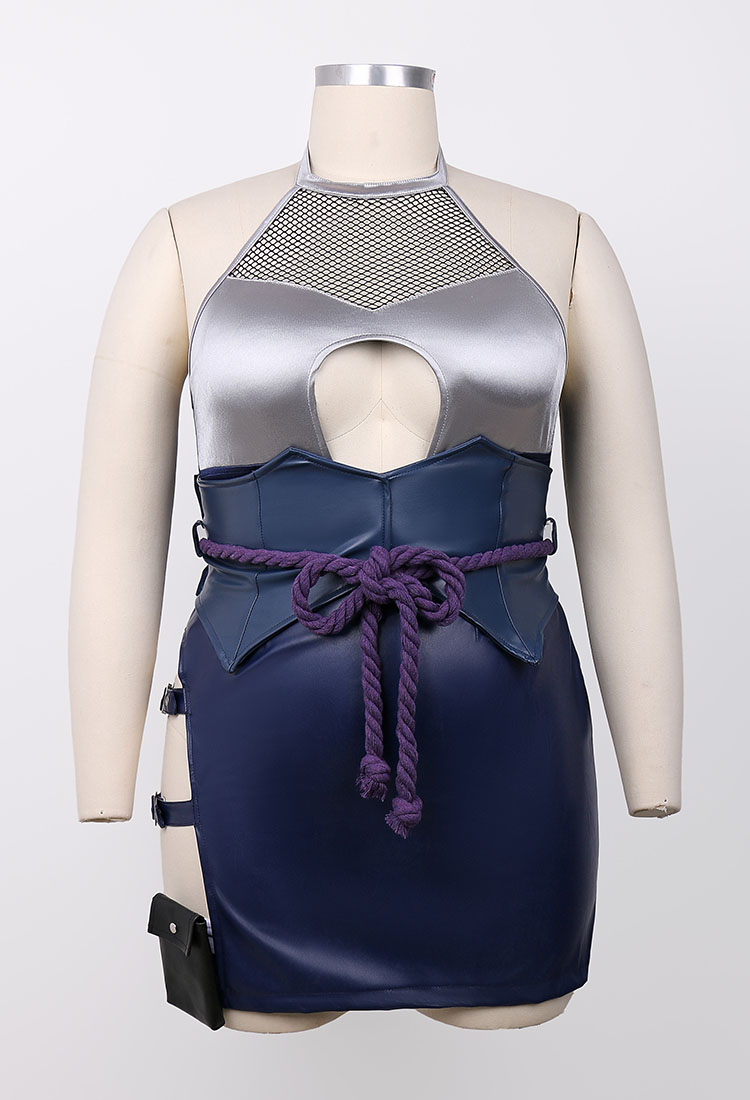 Plus Size Ninja Derivative Sexy Lingerie Set Spliced ​​Bodysuit with Skirt and Waist Shaper