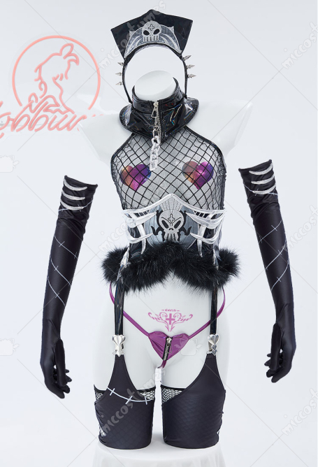 MOBBUNNY X DISHWASHER1910 Nurse HINA Derivative Sexy Lingerie Mesh Top Panty Set with Headband and Waist Belt