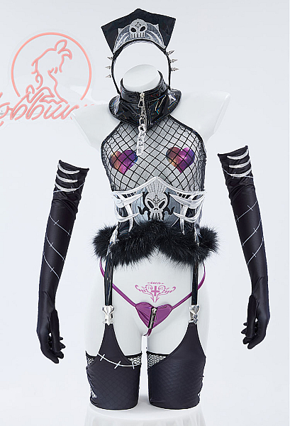 MOBBUNNY X DISHWASHER1910 Nurse HINA Derivative Sexy Lingerie Mesh Top Panty Set with Headband and Waist Belt