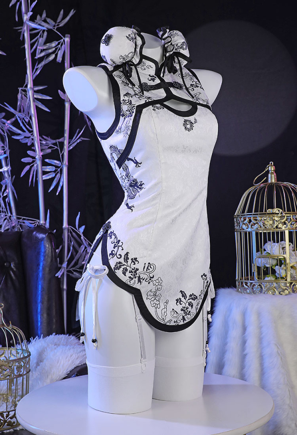 Sora Kasugano Sexy Lingerie Set - Chinese Cheongsam Dress with Thong  Stockings Cosplay | Top Quality Outfits for Sale