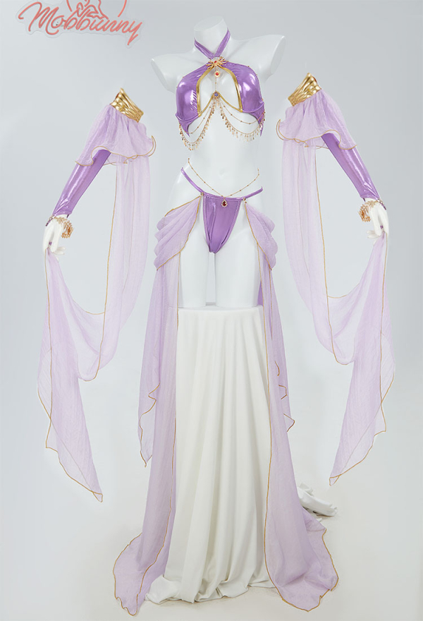 Women PM Derivative Sexy Lingerie Set - Purple Elf Style Halter Top and Panty Set with Sleeves Cosplay | Top Quality Outfits for Sale Women PM Derivative Sexy Lingerie Set - Purple Elf Style Halter Top and Panty Set with Sleeves Cosplay | Top Quality Outfits for Sale