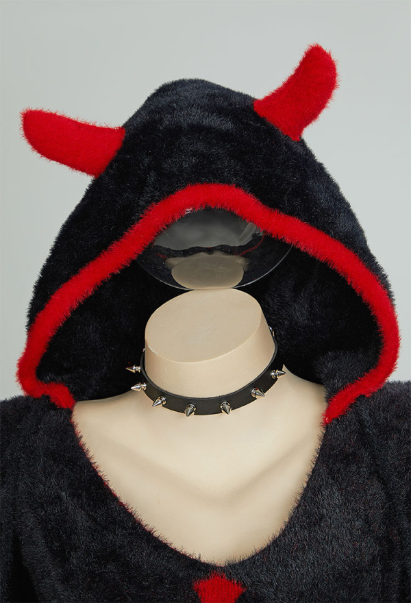Disfraz De Mono Rojo Con Capucha Y Cinturón Negro Para Hombre Adulto, Talla Pequeña (S)