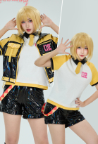 Vocal T-shirt and Coat with Shorts and Belt Casual Outfit Cosplay Costume