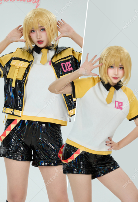 Vocal T-shirt and Coat with Shorts and Belt Casual Outfit Cosplay Costume
