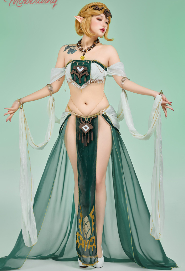 Women Princess Zelda Derivative Sexy Dance Style Lingerie Costume - Short  Top and Skirt Cosplay | Top Quality Sexy Lingerie for Sale