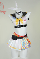 Vocal Rin Derivative Sexy Lingerie Set Short Top and Mini Skirt with Headband Stockings