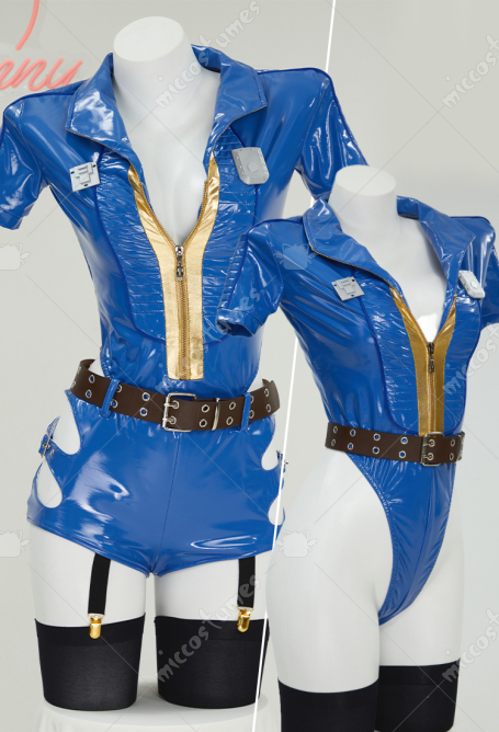 Lucy Derivative Sexy Lingerie Bodysuit Set Zipper Low Bodysuit and Cutout Shorts with Gloves Socks