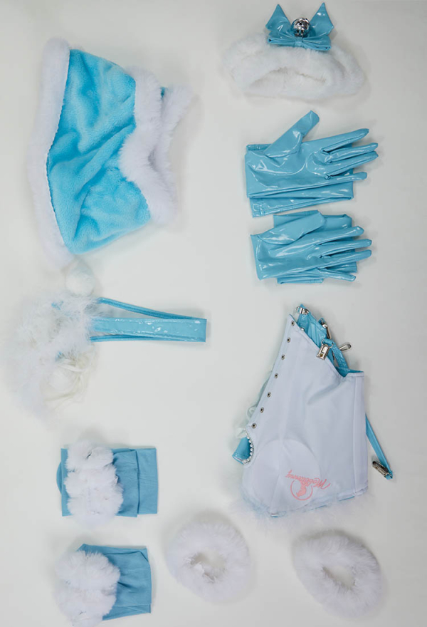 Women Sexy Lingerie Set - Winter Blue White Furry Heart Hollow Top and  Panty with Cloak Cosplay | Top Quality Lingerie for Sale