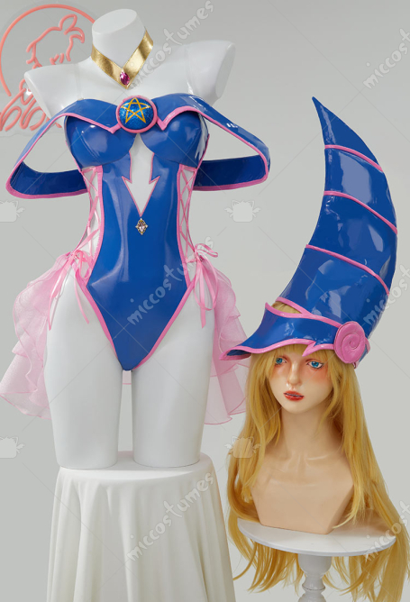 YGO Black Magic Girl Derivative Sexy Lingerie Bodysuit Hollow Strapless Side Lace-up Bodysuit with Hat