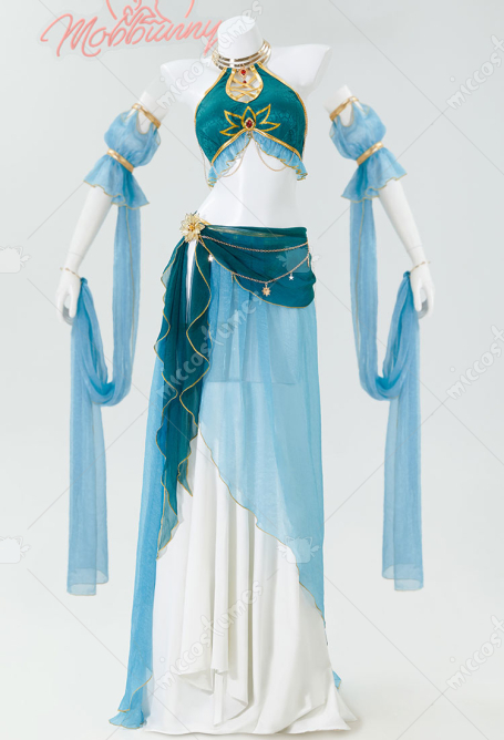 Link Derivative Sexy Lingerie Set Halter Top and Skirt with Thong Sleeves