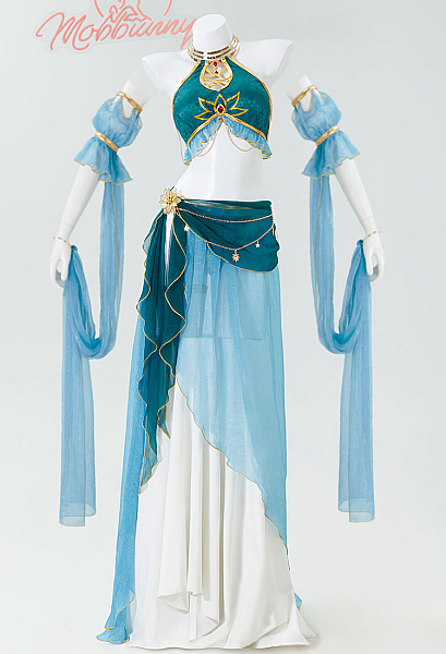 Link Derivative Sexy Lingerie Set Halter Top and Skirt with Thong Sleeves