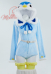 PM Derivative Kawaii Fluffy Bodycon Romper Blue Plush Bodysuit Long Sleeve Hooded Jumpsuit with Cape Belt