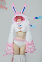 PM Derivative Furry Paw Sexy Lingerie Bikini Set Plush Short Hoodie and Bra Panty with Stockings