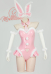Vocal Derivative Sexy Lingerie Pink Bunny Girl Set Christmas Furry Heart Cutout Bodysuit with Bunny Ears Headaband and Tail
