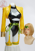 Dio Derivative Sexy Lingerie Suit Heart Cutout Bodysuit with Short Jacket and Belt