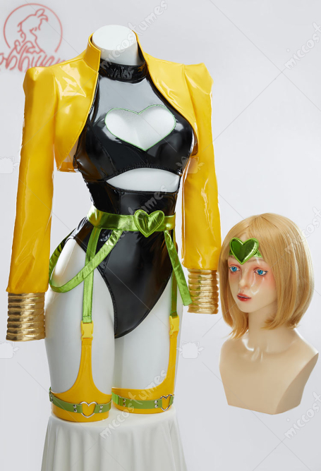 Dio Derivative Sexy Lingerie Suit Heart Cutout Bodysuit with Short Jacket and Belt