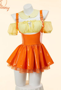 Squid Game Derivative Sexy Lingerie Suit Off-Shoulder Crop Top and Skirt with Collar Socks