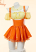 Squid Game Derivative Sexy Lingerie Suit Off-Shoulder Crop Top and Skirt with Collar Socks