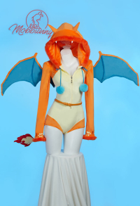 PM Derivative Sexy Lingerie Plush Homewear Fluffy Bodycon Romper Hooded Bodysuit with Wings Tail