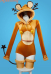 PM Derivative Sexy Lingerie Plush Bodycon Romper Kawaii Hooded Bodysuit with Tail Belt