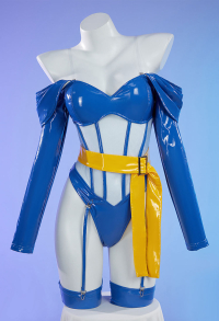 Hitomi Kisugi Derivative Sexy Lingerie Set Off Shoulder See Through Bodysuit with Belt and Stockings