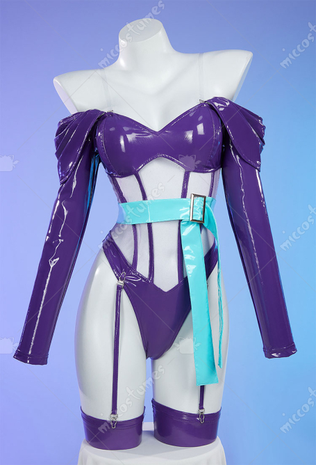 Rui Kisugi Derivative Sexy Lingerie Set Off Shoulder See Through Bodysuit with Belt and Stockings