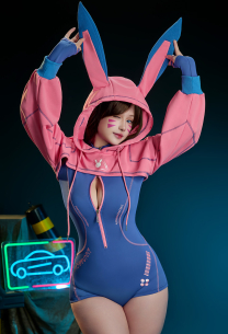 OW Dva Derivative Sexy Lingerie Tight Sportswear Cyber Style Bodysuit with Hooded Short Jacket