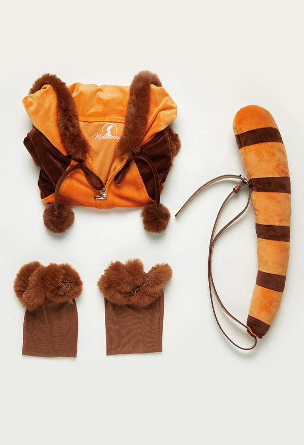 Red Panda Sexy Plush Homewear - Furry Cute Romper with Tail and Belt Costume | Top Quality Lingerie for Sale Red Panda Sexy Plush Homewear - Furry Cute Romper with Tail and Belt Costume | Top Quality Lingerie for Sale