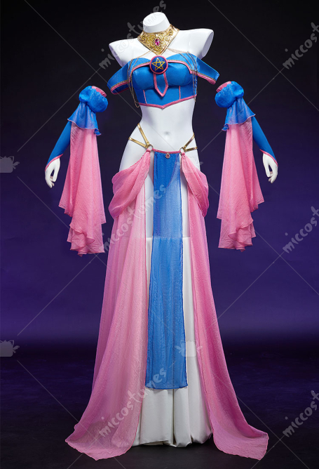 YGO Black Magician Girl Derivative Sexy Lingerie Dance Dress Outfit Strapless Top and Thong with Hat