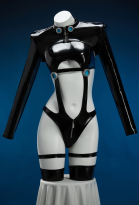 GANTZ Shimohira Reika Derivative Sexy Cosplay Lingerie Set Cosplay Costume Cut-Out Bodysuit with Short Jacket and Leather Socks