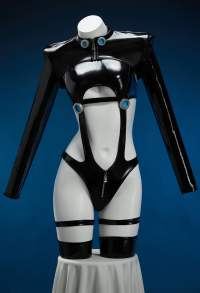 GANTZ Shimohira Reika Derivative Sexy Cosplay Lingerie Set Cosplay Costume Cut-Out Bodysuit with Short Jacket and Leather Socks