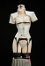 Tifa Derivative Sexy Cosplay Dessous Weiße Lingerie Cut Out Bodysuit mit Schwarz Weiß BH Tanga