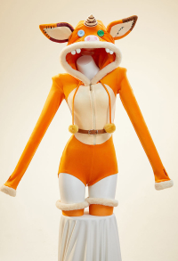 Bokoblin Derivative Sexy Cosplay Lingerie Plush Bodycon Romper Fluffy Pig Hoodied Bodysuit with Belt and Socks