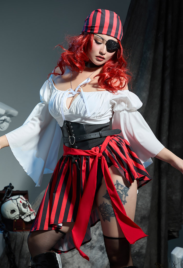 Female Pirate Sexy Lingerie Halloween Outfit - Sexy Lingerie with Skrit