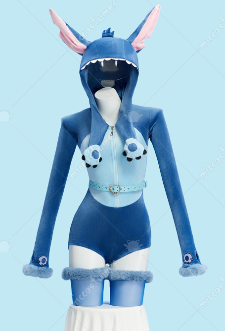 Little Monster Derivative Sexy Plush Homewear costume Fluffy Romper with Socks and Belt