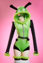GIR Derivative Sexy Cosplay Plush Homewear Green and Black Dog Romper with Belt and Socks