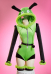 GIR Derivative Sexy Cosplay Plush Homewear Green and Black Dog Romper with Belt and Socks