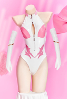 Mobile Lacus Derivative Sexy Cosplay Costume Tights Halter Neck Bodysuit with Gloves