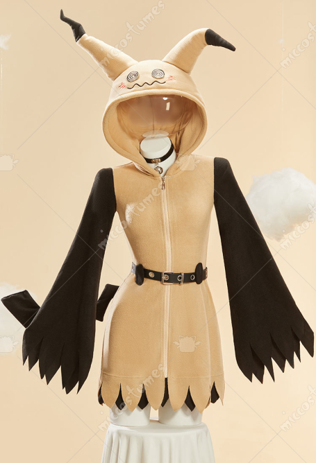 PM Derivative Halloween Sexy Cosplay Costume Homewear Pajamas Dress Cute Polar Fleece Dress with Tail and Belt