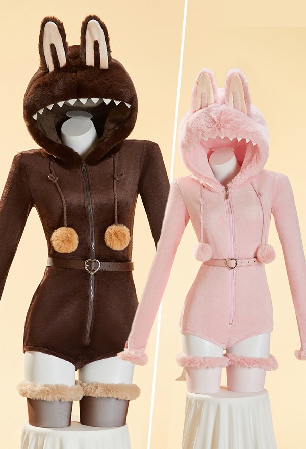 Combinaison Pyjama Peluche Adulte Avec Capuche - Costume Cosplay Doux Une Pièce