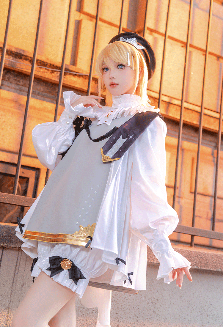 Vocal Rin 2025 Symphonic Skin Cosplay Costume Top and Shorts with Hat and Neck Ribbon