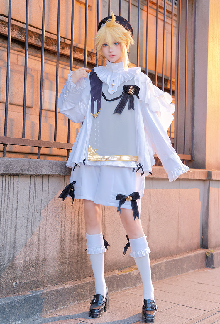 Vocal Len Symphony 2025 Skin Cosplay Costume Top and Shorts with Hat