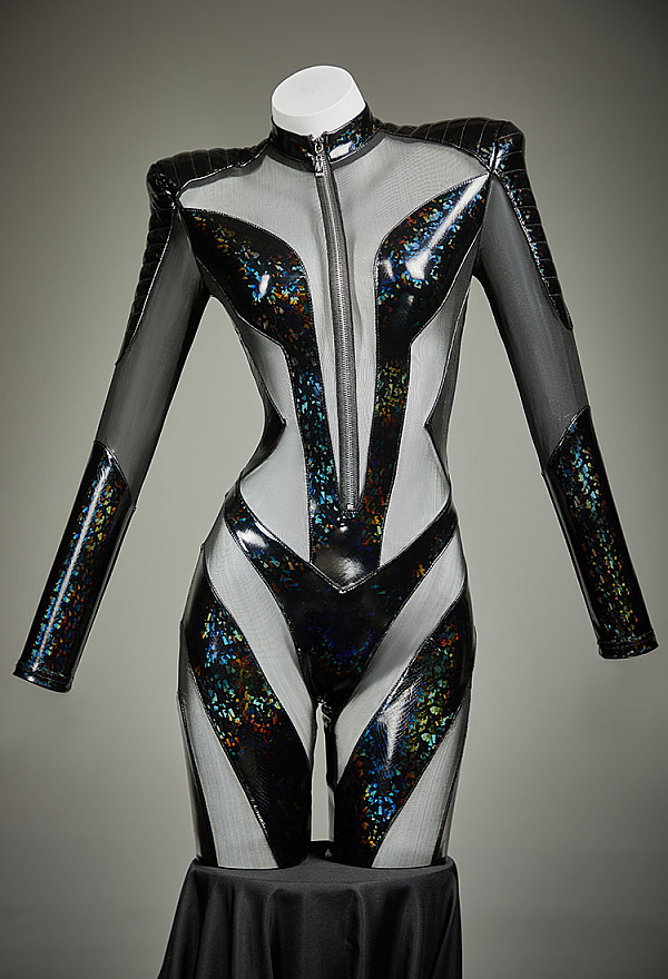 Glossy Mesh Patchwork See-through Bodysuit - Sexy Costume | Top
