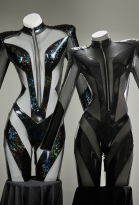 Sexy Lingerie Glossy Mesh Patchwork Jumpsuit See-through Tight Bodysuit