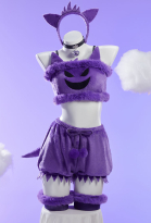 PM Derivative Sexy Cosplay Costume Plush Homewear Crop Top and Shorts with Hairband Tail