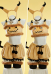 PM Derivative Sexy Cosplay Costume Plush Homewear Crop Top and Shorts with Hairband Tail