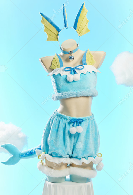 PM Derivative Sexy Cosplay Costume Plush Homewear Top and Shorts with Tail and Headband